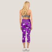 Leggings Capri plage de coquillages violets (Verso)