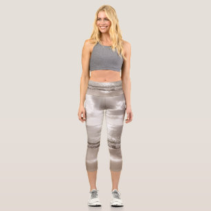 Leggings Capri Plage des Caraïbes Zen Oasis #2 #océan #mur #art