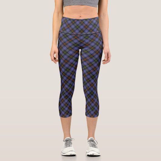 Leggings Capri Plaid bleu (Recto)
