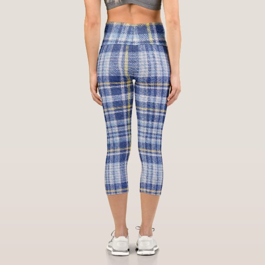 Leggings Capri Plaid Bleu (Verso)