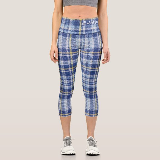 Leggings Capri Plaid Bleu (Recto)