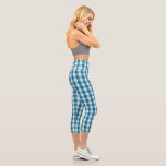 Leggings Capri Plaid bleu<br><div class="desc">Légumineuses et bleues foncées. Si mignon à porter avec votre tapis de yoga assorti,  bouteille d'eau et autres produits.</div>