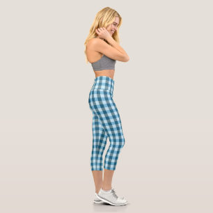 Leggings Capri Plaid bleu