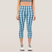 Leggings Capri Plaid bleu (Recto)