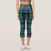 Leggings Capri Plaid Clan Campbell Green Blue Tartan (Verso)