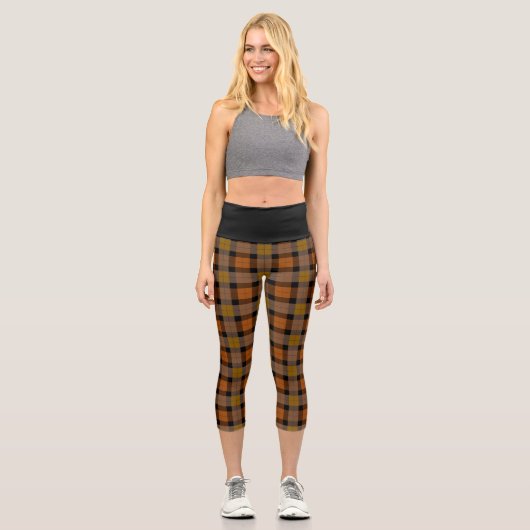 Leggings Capri Plaid couleur automne (Recto)