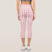 Leggings Capri Plaid de buffle rose et blanc (Verso)