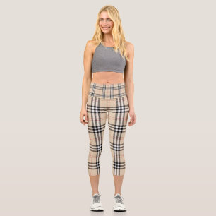 Leggings Capri Plaid Jaune Plutôt Brown