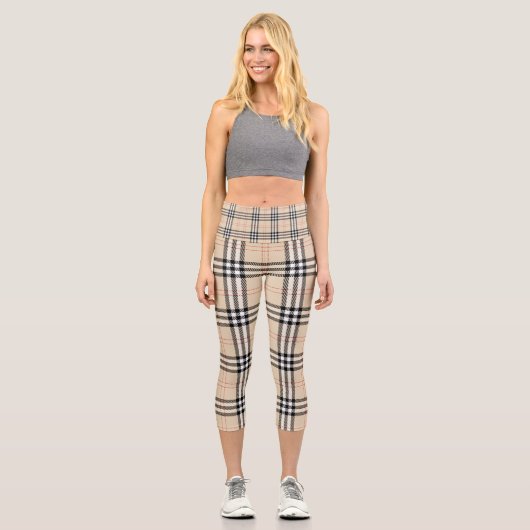 Leggings Capri Plaid Jaune Plutôt Brown (Recto)