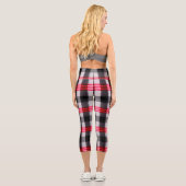 Leggings Capri Plaid Populaire Abstrait Rouge Noir Plaid Collecti (Verso)