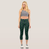 Leggings Capri Plaid vert bleu Lamont tartan (Recto)