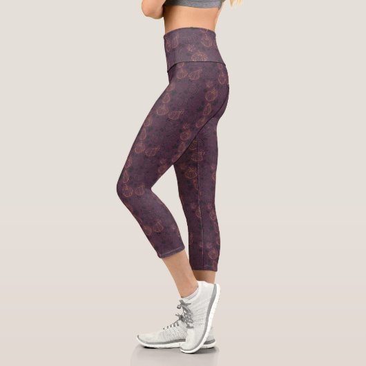 Leggings Capri Plan du Citrouille d'automne Capri Leggins - viole (Gauche)