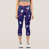 Leggings Capri Planètes de fusées astronautes (Recto)