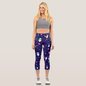 Leggings Capri Planètes de fusées astronautes (Recto)