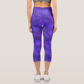 Leggings Capri Planètes violettes, motif fractal moderne (Verso)
