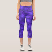 Leggings Capri Planètes violettes, motif fractal moderne (Recto)