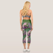 Leggings Capri Plante de verdure à feuille de Monstera   (Verso)