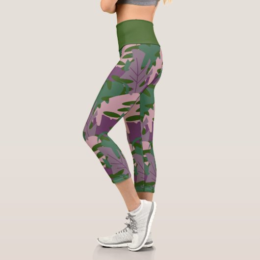 Leggings Capri Plante de verdure feuille Monstera (Gauche)