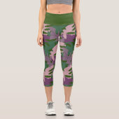 Leggings Capri Plante de verdure feuille Monstera (Recto)