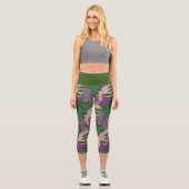 Leggings Capri Plante de verdure feuille Monstera (Recto)