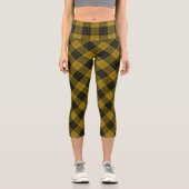 Leggings Capri Plaque noire jaune tartan MacLeod (Recto)
