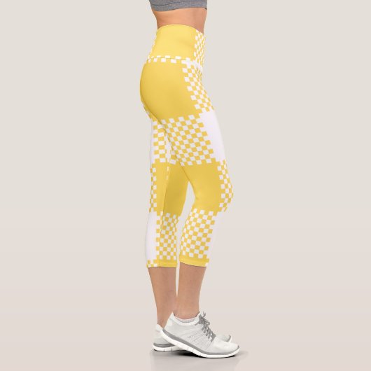 Leggings Capri Plat blanc et jaune moderne (Droite)