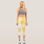 Leggings Capri Plat blanc et jaune moderne (Recto)