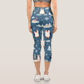 Leggings Capri Playful Penguin Pattern (Verso)
