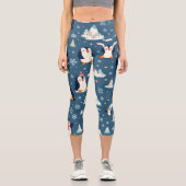 Leggings Capri Playful Penguin Pattern (Recto)