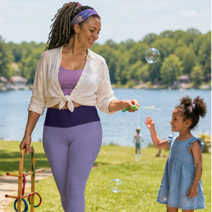 LEGGINGS CAPRI "PLUM PURRFECT" PERSONNALISER TAILLE HAUTE