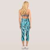 Leggings Capri Plumage bleu - conception de plume cool (Verso)