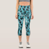 Leggings Capri Plumage bleu - conception de plume cool (Recto)