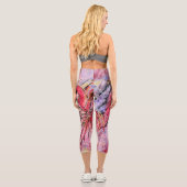 Leggings Capri Plumes au rose (Verso)