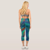 Leggings Capri Plumes Phoenix abstraites (Verso)