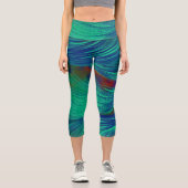 Leggings Capri Plumes Phoenix abstraites (Recto)