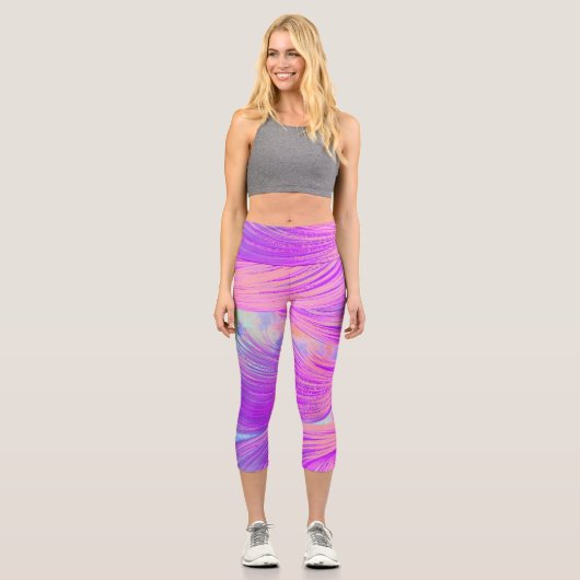 Leggings Capri Plumes Phoenix abstraites (Recto)
