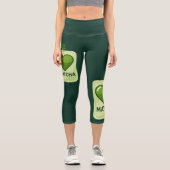 Leggings Capri Pochette de sérum Matcha avec conception cardiaque (Recto)