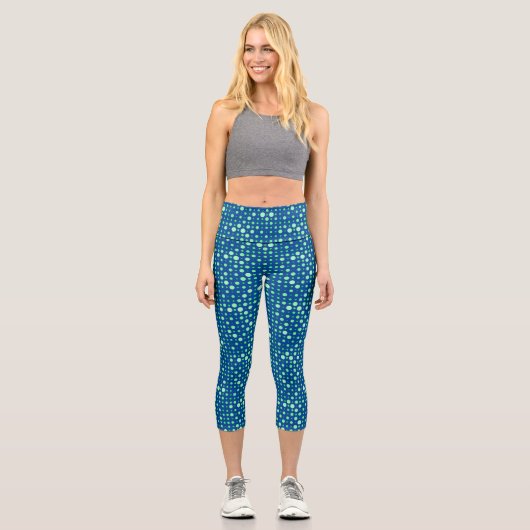 Leggings Capri Point Polka 02.Vert. BG bleu (Recto)