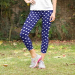 Leggings Capri Point Polka bleu marine<br><div class="desc">Jambes à la polka bleu marine</div>
