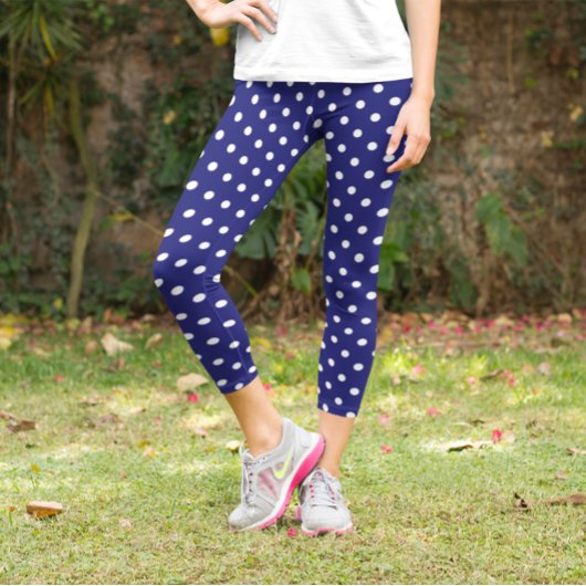 Leggings Capri Point Polka bleu marine