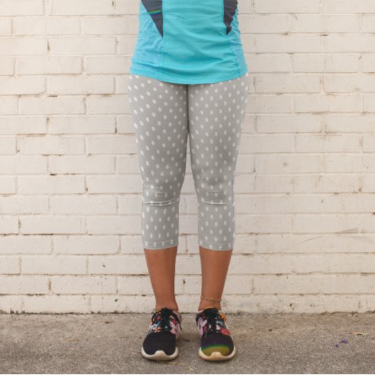 Leggings Capri Point Polka gris