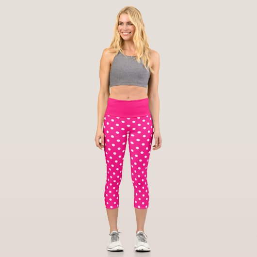 Leggings Capri Point Polka rose (Recto)