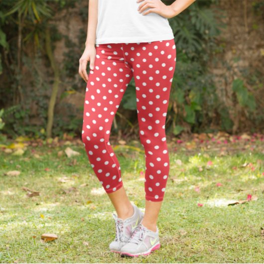 Leggings Capri Point Polka rouge