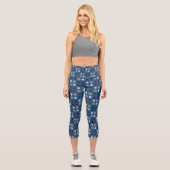 Leggings Capri Points bleus et magenta (Recto)