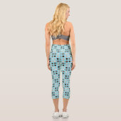 Leggings Capri Points bleus et oranges 4 (Verso)