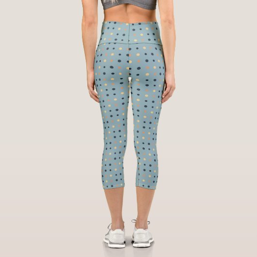 Leggings Capri Points Bleus et Pêche (Verso)