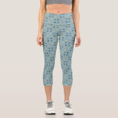 Leggings Capri Points Bleus et Pêche (Recto)
