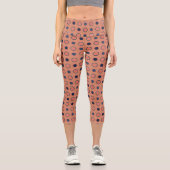 Leggings Capri Points Bleus et Pêche (Recto)