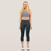 Leggings Capri Points bleus, jaunes et orange (Recto)