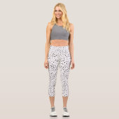 Leggings Capri Points dalmatiens, Points dalmatiens, Noir et Blan (Recto)